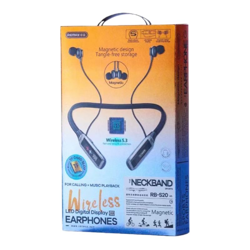 Écouteurs de Sport sans Fil Magnétique Remax RB-S20 - Noir — REMAX · Smarty Paris 18e